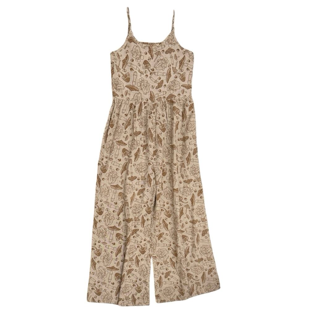 NWT Yak N Yeti Mushroom Print Wide Leg Jumpsuit